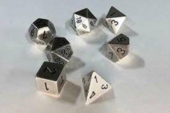 Chessex Metal 7+1 Die Set - Silver